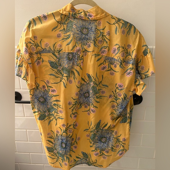 Madewell Ruffle-Sleeve Button-Down Shirt in Painted Blooms - Picture 7 of 7